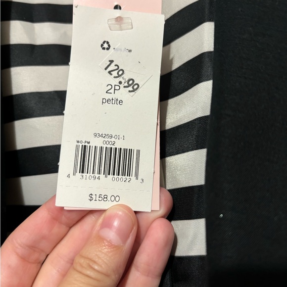 NWT Banana Republic Black Blazer Striped Interior 2P - Picture 5 of 6